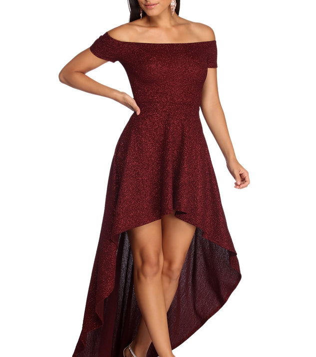 Penelope Glitter Formal High Low Dress creates the perfect summer wedding guest dress or cocktail party dresss with stylish details in the latest trends for 2023!