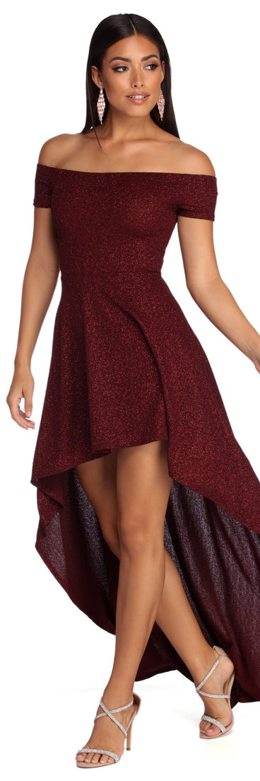 Penelope Glitter Formal High Low Dress creates the perfect summer wedding guest dress or cocktail party dresss with stylish details in the latest trends for 2023!