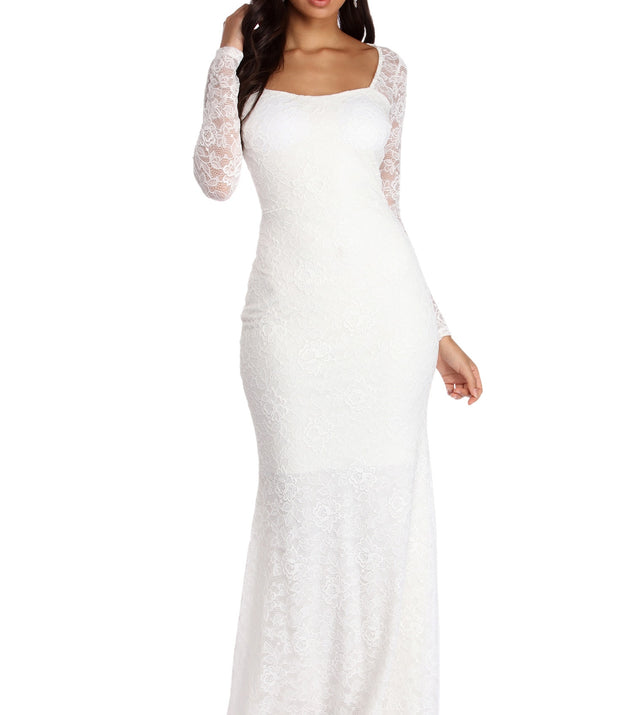 The Delilah Illusion Lace Formal Dress is a gorgeous pick as your 2023 prom dress or formal gown for wedding guest, spring bridesmaid, or army ball attire!