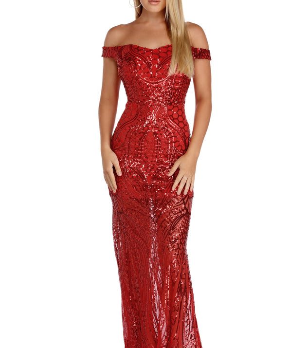 Shayla Off The Shoulder Sequin Dress is a stunning choice for a bridesmaid dress or maid of honor dress, and to feel beautiful at Prom 2023, spring weddings, formals, & military balls!