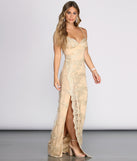 The Anastasia Lace Formal Dress is a gorgeous pick as your 2023 prom dress or formal gown for wedding guest, spring bridesmaid, or army ball attire!