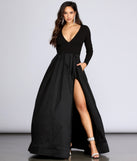 Rhonda High Slit Taffeta Dress creates the perfect summer wedding guest dress or cocktail party dresss with stylish details in the latest trends for 2023!