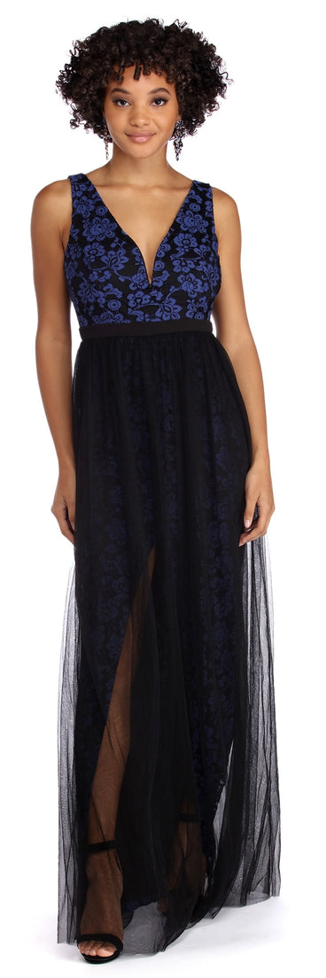 The Kaydence Formal Tulle And Lace Dress is a gorgeous pick as your 2023 prom dress or formal gown for wedding guest, spring bridesmaid, or army ball attire!