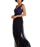 Kaydence Formal Tulle And Lace Dress is a stunning choice for a bridesmaid dress or maid of honor dress, and to feel beautiful at Prom 2023, spring weddings, formals, & military balls!