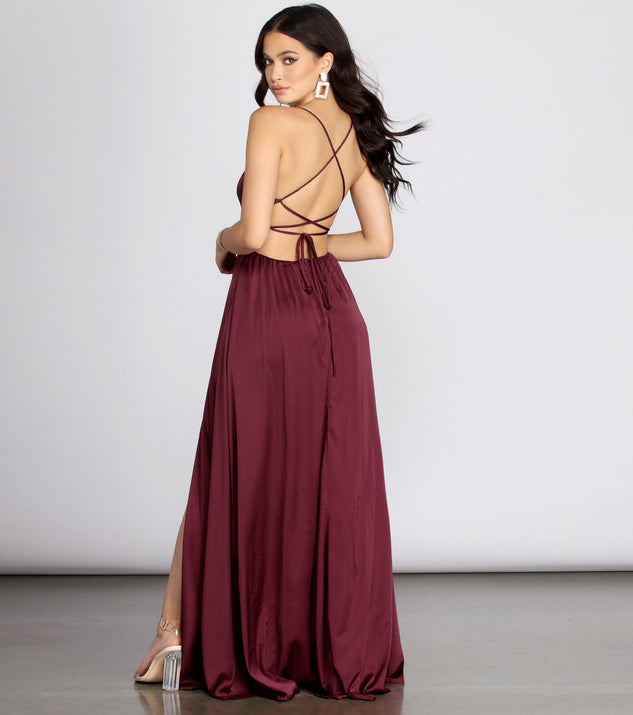 Vera Satin Lace Up Formal Dress