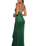 The Leah Formal Satin Ruffle Dress is a gorgeous pick as your 2023 prom dress or formal gown for wedding guest, spring bridesmaid, or army ball attire!