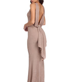 The Janelle Glitter Bow Back Formal Dress is a gorgeous pick as your 2023 prom dress or formal gown for wedding guest, spring bridesmaid, or army ball attire!