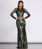 The Alexandria Formal Sequin Scroll Dress is a gorgeous pick as your 2023 prom dress or formal gown for wedding guest, spring bridesmaid, or army ball attire!