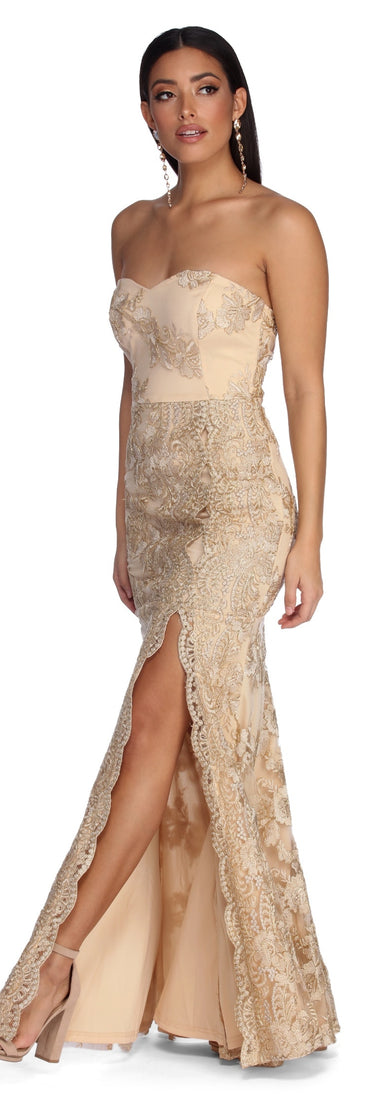 Paris Formal Floral Embroidered Dress is a stunning choice for a bridesmaid dress or maid of honor dress, and to feel beautiful at Prom 2023, spring weddings, formals, & military balls!