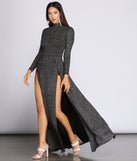 Alessandra Formal High Slit Glitter Dress creates the perfect summer wedding guest dress or cocktail party dresss with stylish details in the latest trends for 2023!