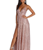 Rosealina Formal Metallic Double Slit Dress is a stunning choice for a bridesmaid dress or maid of honor dress, and to feel beautiful at Prom 2023, spring weddings, formals, & military balls!