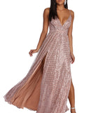 Rosealina Formal Metallic Double Slit Dress is a stunning choice for a bridesmaid dress or maid of honor dress, and to feel beautiful at Prom 2023, spring weddings, formals, & military balls!