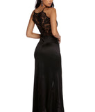 The Katrina Formal Lace And Satin Dress is a gorgeous pick as your 2023 prom dress or formal gown for wedding guest, spring bridesmaid, or army ball attire!