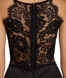 The Katrina Formal Lace And Satin Dress is a gorgeous pick as your 2023 prom dress or formal gown for wedding guest, spring bridesmaid, or army ball attire!
