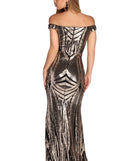 The Kianna Formal Sequin Scroll Dress is a gorgeous pick as your 2023 prom dress or formal gown for wedding guest, spring bridesmaid, or army ball attire!