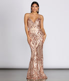 The Julieanne Formal Sequin Scroll Dress is a gorgeous pick as your 2023 prom dress or formal gown for wedding guest, spring bridesmaid, or army ball attire!
