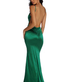 The Aria Formal Satin Ruched Dress is a gorgeous pick as your 2023 prom dress or formal gown for wedding guest, spring bridesmaid, or army ball attire!