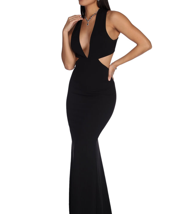 The Jillian Formal Cut Out Dress is a gorgeous pick as your 2023 prom dress or formal gown for wedding guest, spring bridesmaid, or army ball attire!