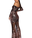 Sherrie Formal Sequin Scroll Dress is a stunning choice for a bridesmaid dress or maid of honor dress, and to feel beautiful at Prom 2023, spring weddings, formals, & military balls!