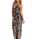 Sierra Formal Sequin Scroll Dress is a stunning choice for a bridesmaid dress or maid of honor dress, and to feel beautiful at Prom 2023, spring weddings, formals, & military balls!