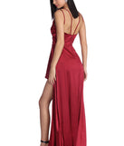 Skyla Formal High Slit Satin Dress is a stunning choice for a bridesmaid dress or maid of honor dress, and to feel beautiful at Prom 2023, spring weddings, formals, & military balls!