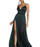 The Julieann Formal High Slit Satin Dress is a gorgeous pick as your 2023 prom dress or formal gown for wedding guest, spring bridesmaid, or army ball attire!