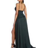 The Julieann Formal High Slit Satin Dress is a gorgeous pick as your 2023 prom dress or formal gown for wedding guest, spring bridesmaid, or army ball attire!