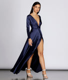 Cynthia Satin Slit Formal Dress creates the perfect summer wedding guest dress or cocktail party dresss with stylish details in the latest trends for 2023!