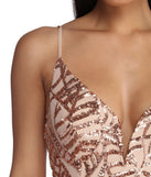 The Charice Flared Geometric Sequin Dress is a gorgeous pick as your 2023 prom dress or formal gown for wedding guest, spring bridesmaid, or army ball attire!