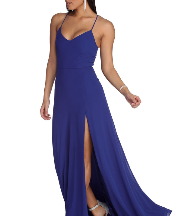 The Kassidy Formal Chiffon Dress is a gorgeous pick as your 2023 prom dress or formal gown for wedding guest, spring bridesmaid, or army ball attire!