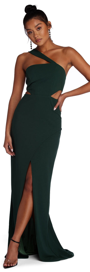 The Erica Formal One Shoulder Dress is a gorgeous pick as your 2023 prom dress or formal gown for wedding guest, spring bridesmaid, or army ball attire!