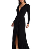 The Cameron Formal Twist Knot Dress is a gorgeous pick as your 2023 prom dress or formal gown for wedding guest, spring bridesmaid, or army ball attire!