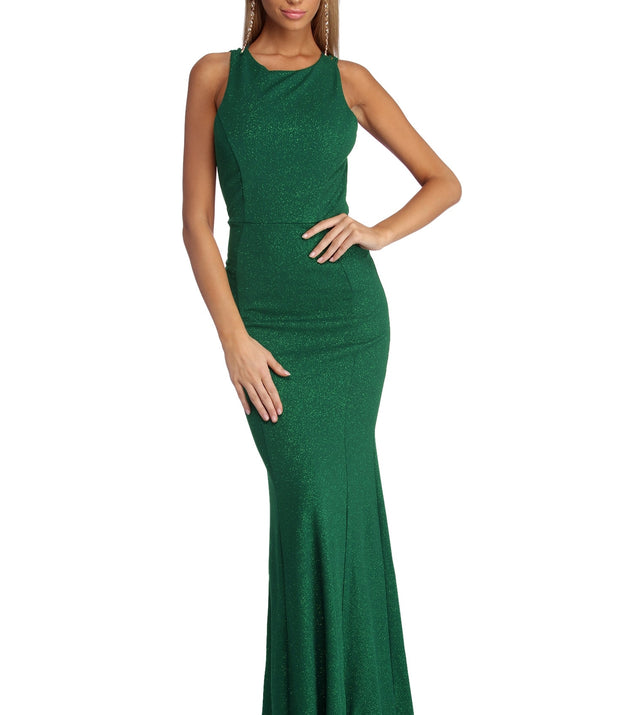 The Keyla Formal Glitter Dress is a gorgeous pick as your 2023 prom dress or formal gown for wedding guest, spring bridesmaid, or army ball attire!