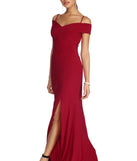 The Leighanne Formal Off The Shoulder Dress is a gorgeous pick as your 2023 prom dress or formal gown for wedding guest, spring bridesmaid, or army ball attire!