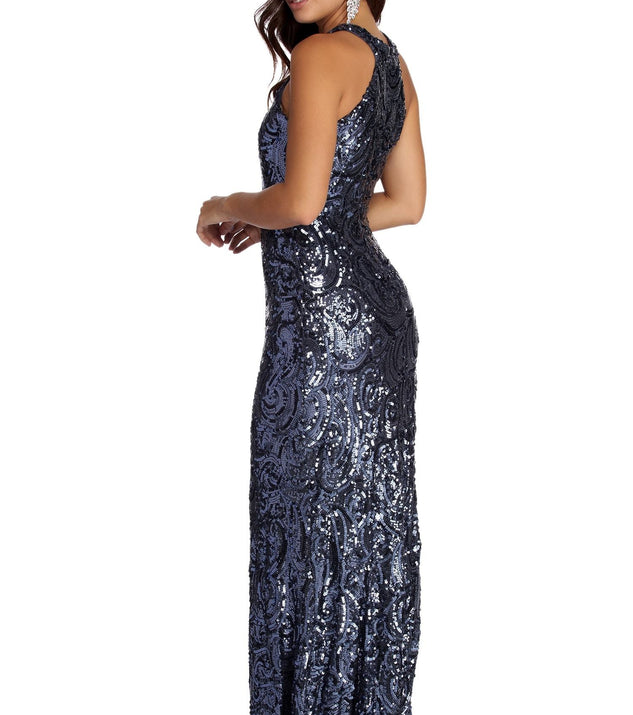 The Kylie Formal Sparkling Sequin Dress is a gorgeous pick as your 2023 prom dress or formal gown for wedding guest, spring bridesmaid, or army ball attire!