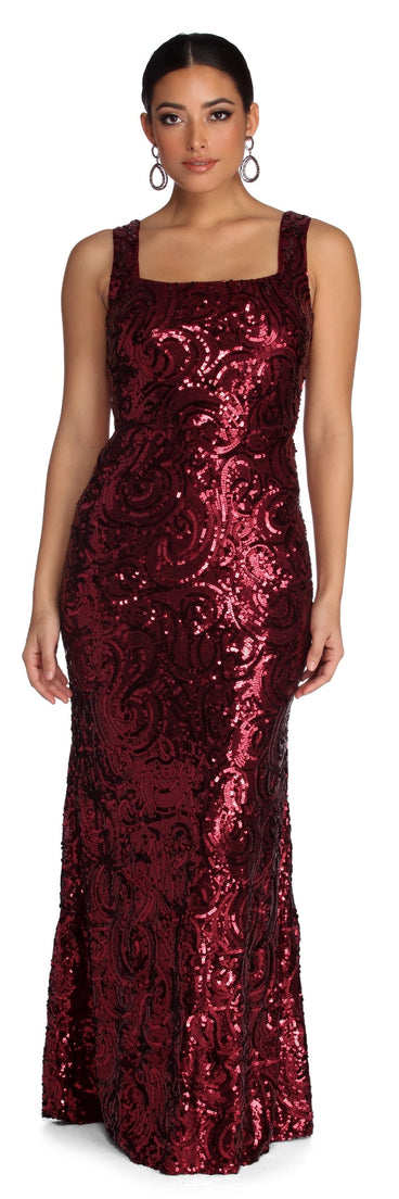 Sascha Formal Sparkling Sequin Dress is a stunning choice for a bridesmaid dress or maid of honor dress, and to feel beautiful at Prom 2023, spring weddings, formals, & military balls!