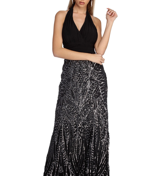 Whitney Formal Sequin Halter Dress is a stunning choice for a bridesmaid dress or maid of honor dress, and to feel beautiful at Prom 2023, spring weddings, formals, & military balls!