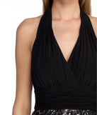 Whitney Formal Sequin Halter Dress is a stunning choice for a bridesmaid dress or maid of honor dress, and to feel beautiful at Prom 2023, spring weddings, formals, & military balls!