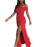 The Edyn Sleek Off The Shoulder Dress is a gorgeous pick as your 2023 prom dress or formal gown for wedding guest, spring bridesmaid, or army ball attire!
