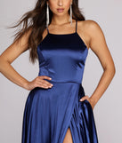 The Gabrielle Formal High Slit Satin Dress is a gorgeous pick as your 2023 prom dress or formal gown for wedding guest, spring bridesmaid, or army ball attire!