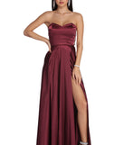 The Courtney Formal Satin Sleeveless Dress is a gorgeous pick as your 2023 prom dress or formal gown for wedding guest, spring bridesmaid, or army ball attire!