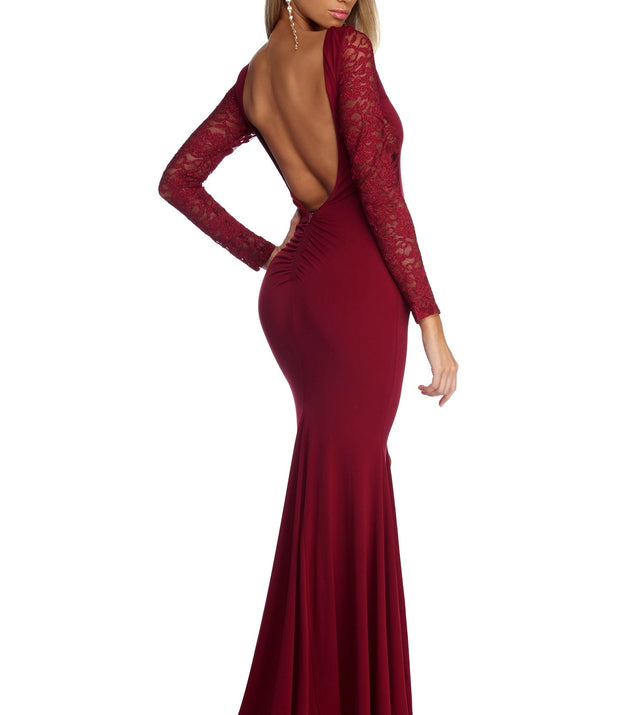 The Laila Formal Open Back Lace Dress is a gorgeous pick as your 2023 prom dress or formal gown for wedding guest, spring bridesmaid, or army ball attire!