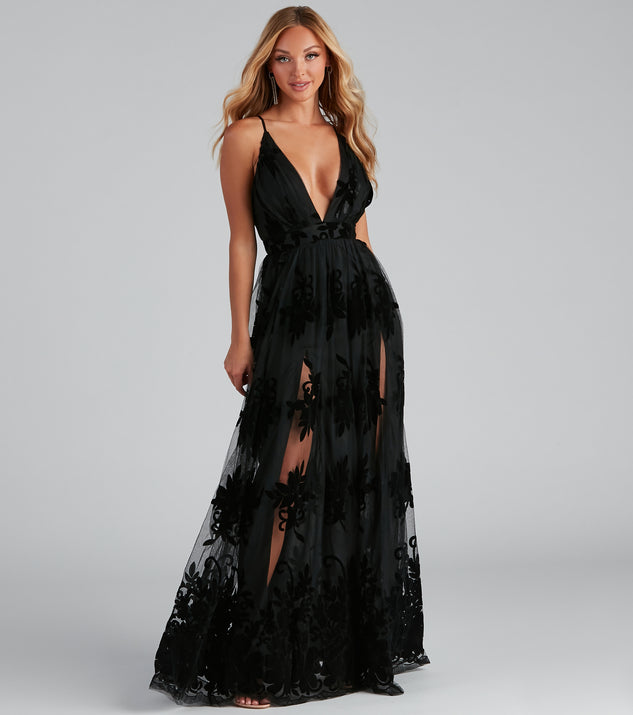 Louis Vuitton, Dresses, Morgan Formal Flocked Velvet Dress