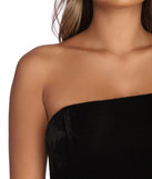 The Brianna Formal Strapless Velvet Dress is a gorgeous pick as your 2023 prom dress or formal gown for wedding guest, spring bridesmaid, or army ball attire!