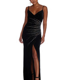 The Emmalyn Formal Heat Stone Velvet Dress is a gorgeous pick as your 2023 prom dress or formal gown for wedding guest, spring bridesmaid, or army ball attire!