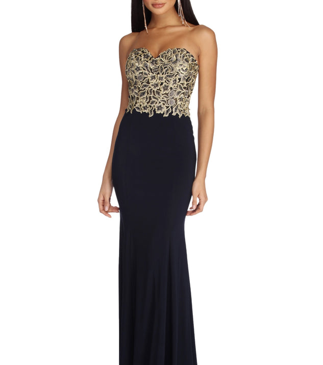 The Angela Formal Embroidered Floral Dress is a gorgeous pick as your 2023 prom dress or formal gown for wedding guest, spring bridesmaid, or army ball attire!