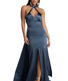 The Chloe Caged Long Satin Dress is a gorgeous pick as your 2023 prom dress or formal gown for wedding guest, spring bridesmaid, or army ball attire!