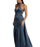 The Chloe Caged Long Satin Dress is a gorgeous pick as your 2023 prom dress or formal gown for wedding guest, spring bridesmaid, or army ball attire!