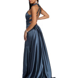 The Chloe Caged Long Satin Dress is a gorgeous pick as your 2023 prom dress or formal gown for wedding guest, spring bridesmaid, or army ball attire!