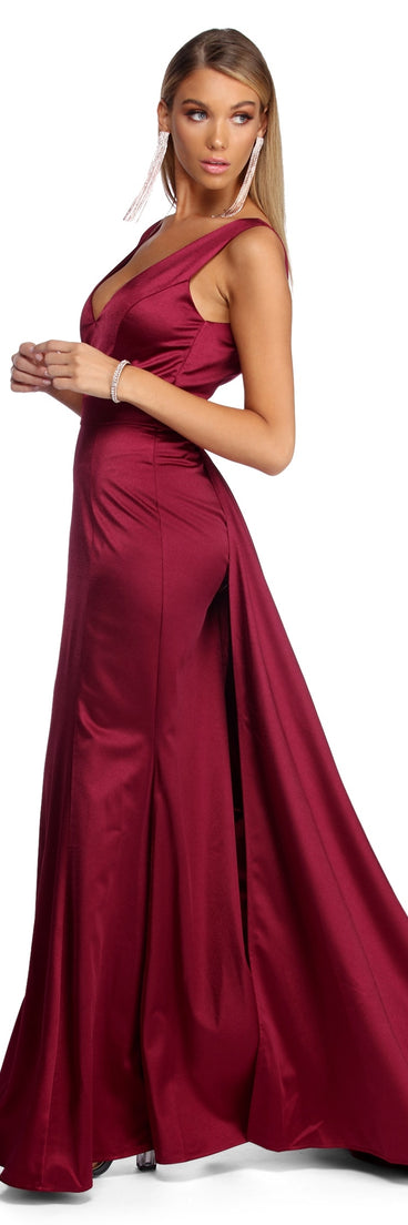 The Azariah Formal Satin Mermaid Dress is a gorgeous pick as your 2023 prom dress or formal gown for wedding guest, spring bridesmaid, or army ball attire!